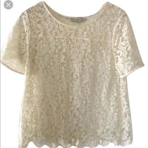 LOFT cream lace blouse